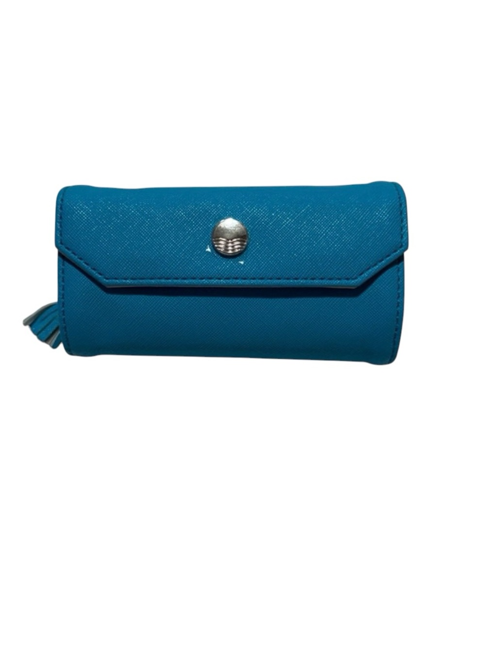 Turquoise Travel Jewelry Case Organizer Faux Leather Zippered Storage Holder